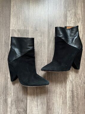 IRO Black Suede & Leather Pointed Ankle Boots